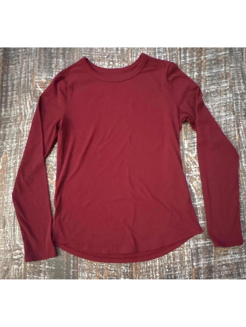 No Boundaries Long Sleeve Burgundy Shirt Size L (12-14) ladies knit
